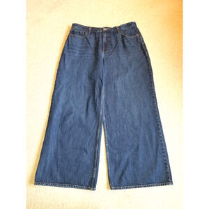 Womens Jeans-ABERCROMBIE & FITCH-blue "The Wide Leg High Rise; Curve Love"-33